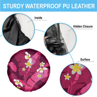 Pink Banana Leaf Hawaii Spare Tire Cover Lau Maia Plumeria Tropical Summer Vibes LT14 - Polynesian Pride