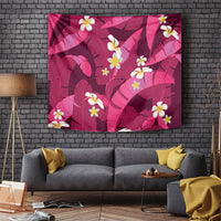 Pink Banana Leaf Hawaii Tapestry Lau Maia Plumeria Tropical Summer Vibes LT14 Pink - Polynesian Pride