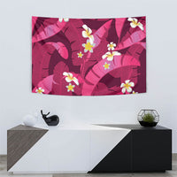 Pink Banana Leaf Hawaii Tapestry Lau Maia Plumeria Tropical Summer Vibes LT14 - Polynesian Pride