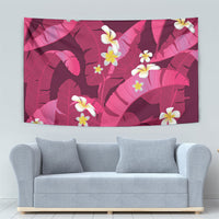 Pink Banana Leaf Hawaii Tapestry Lau Maia Plumeria Tropical Summer Vibes LT14 - Polynesian Pride
