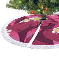 Pink Banana Leaf Hawaii Tree Skirt Lau Maia Plumeria Tropical Summer Vibes