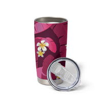 Pink Banana Leaf Hawaii Tumbler Cup Lau Maia Plumeria Tropical Summer Vibes LT14 - Polynesian Pride