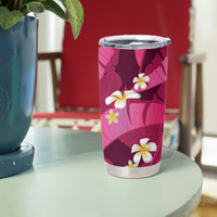 Pink Banana Leaf Hawaii Tumbler Cup Lau Maia Plumeria Tropical Summer Vibes LT14 - Polynesian Pride