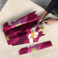 Pink Banana Leaf Hawaii Umbrella Lau Maia Plumeria Tropical Summer Vibes LT14 - Polynesian Pride