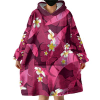 Pink Banana Leaf Hawaii Wearable Blanket Hoodie Lau Maia Plumeria Tropical Summer Vibes LT14 - Polynesian Pride