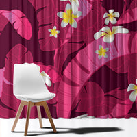 Pink Banana Leaf Hawaii Window Curtain Lau Maia Plumeria Tropical Summer Vibes LT14 - Polynesian Pride