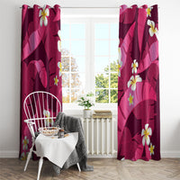 Pink Banana Leaf Hawaii Window Curtain Lau Maia Plumeria Tropical Summer Vibes LT14 - Polynesian Pride