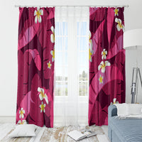 Pink Banana Leaf Hawaii Window Curtain Lau Maia Plumeria Tropical Summer Vibes LT14 - Polynesian Pride