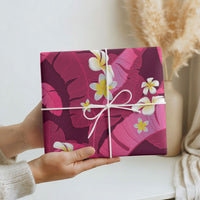 Pink Banana Leaf Hawaii Wrapping Paper Lau Maia Plumeria Tropical Summer Vibes LT14 - Polynesian Pride