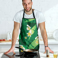 Green Banana Leaf Hawaii Apron Lau Maia Plumeria Tropical Summer Vibes LT14 - Polynesian Pride