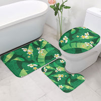 Green Banana Leaf Hawaii Bathroom Set Lau Maia Plumeria Tropical Summer Vibes LT14 - Polynesian Pride
