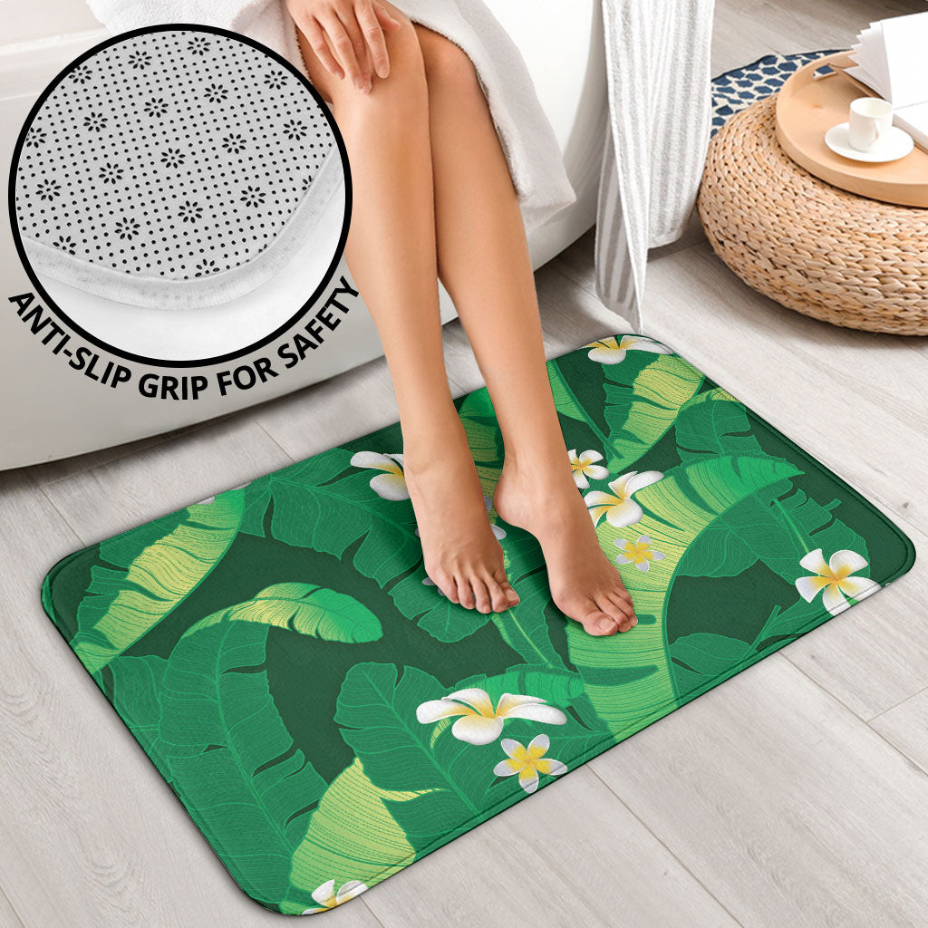 Green Banana Leaf Hawaii Bathroom Set Lau Maia Plumeria Tropical Summer Vibes LT14 - Polynesian Pride