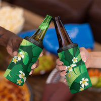 Green Banana Leaf Hawaii 4 in 1 Can Cooler Tumbler Lau Maia Plumeria Tropical Summer Vibes LT14 - Polynesian Pride