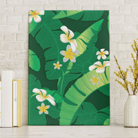 Green Banana Leaf Hawaii Canvas Wall Art Lau Maia Plumeria Tropical Summer Vibes LT14 Without Frame Green - Polynesian Pride