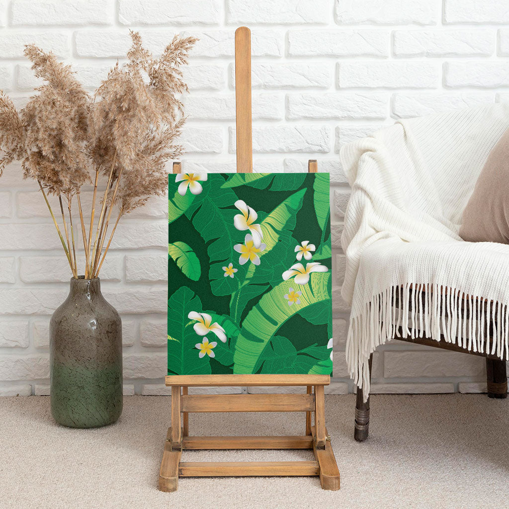 Green Banana Leaf Hawaii Canvas Wall Art Lau Maia Plumeria Tropical Summer Vibes LT14 - Polynesian Pride