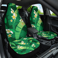 Green Banana Leaf Hawaii Car Seat Cover Lau Maia Plumeria Tropical Summer Vibes LT14 One Size Green - Polynesian Pride