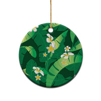 Green Banana Leaf Hawaii Ceramic Ornament Lau Maia Plumeria Tropical Summer Vibes