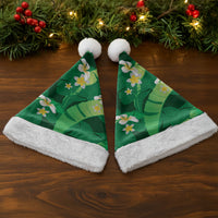 Green Banana Leaf Hawaii Christmas Santa Hat Lau Maia Plumeria Tropical Summer Vibes