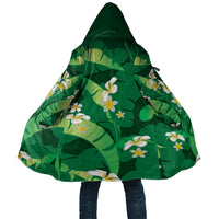 Green Banana Leaf Hawaii Cloak Lau Maia Plumeria Tropical Summer Vibes LT14 Unisex Green - Polynesian Pride
