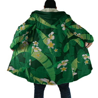 Green Banana Leaf Hawaii Cloak Lau Maia Plumeria Tropical Summer Vibes LT14 - Polynesian Pride