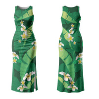 Green Banana Leaf Hawaii Couples Matching Tank Maxi Dress and Hawaiian Shirt Lau Maia Plumeria Tropical Summer Vibes LT14 - Polynesian Pride