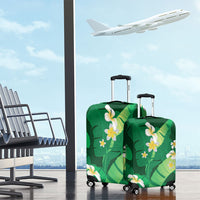 Green Banana Leaf Hawaii Luggage Cover Lau Maia Plumeria Tropical Summer Vibes LT14 - Polynesian Pride