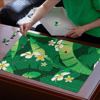 Green Banana Leaf Hawaii Puzzle Lau Maia Plumeria Tropical Summer Vibes LT14 - Polynesian Pride