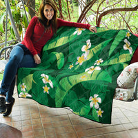 Green Banana Leaf Hawaii Quilt Lau Maia Plumeria Tropical Summer Vibes LT14 - Polynesian Pride