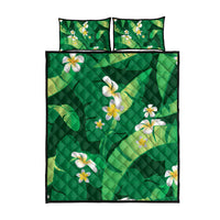 Green Banana Leaf Hawaii Quilt Bed Set Lau Maia Plumeria Tropical Summer Vibes LT14 - Polynesian Pride