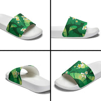 Green Banana Leaf Hawaii Slide Sandals Lau Maia Plumeria Tropical Summer Vibes LT14 - Polynesian Pride