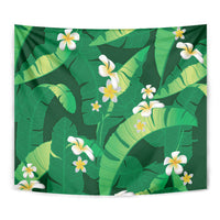 Green Banana Leaf Hawaii Tapestry Lau Maia Plumeria Tropical Summer Vibes LT14 - Polynesian Pride
