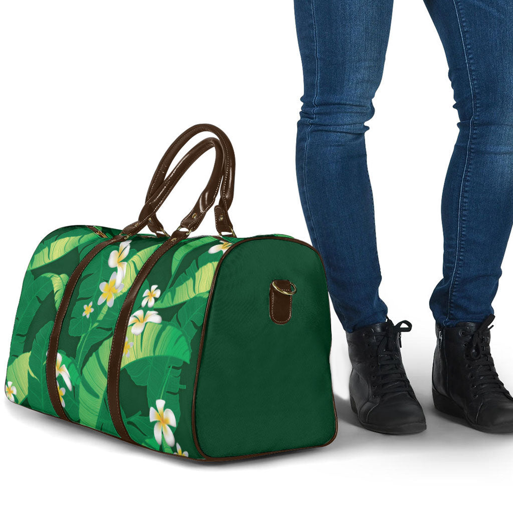 Green Banana Leaf Hawaii Travel Bag Lau Maia Plumeria Tropical Summer Vibes LT14 - Polynesian Pride