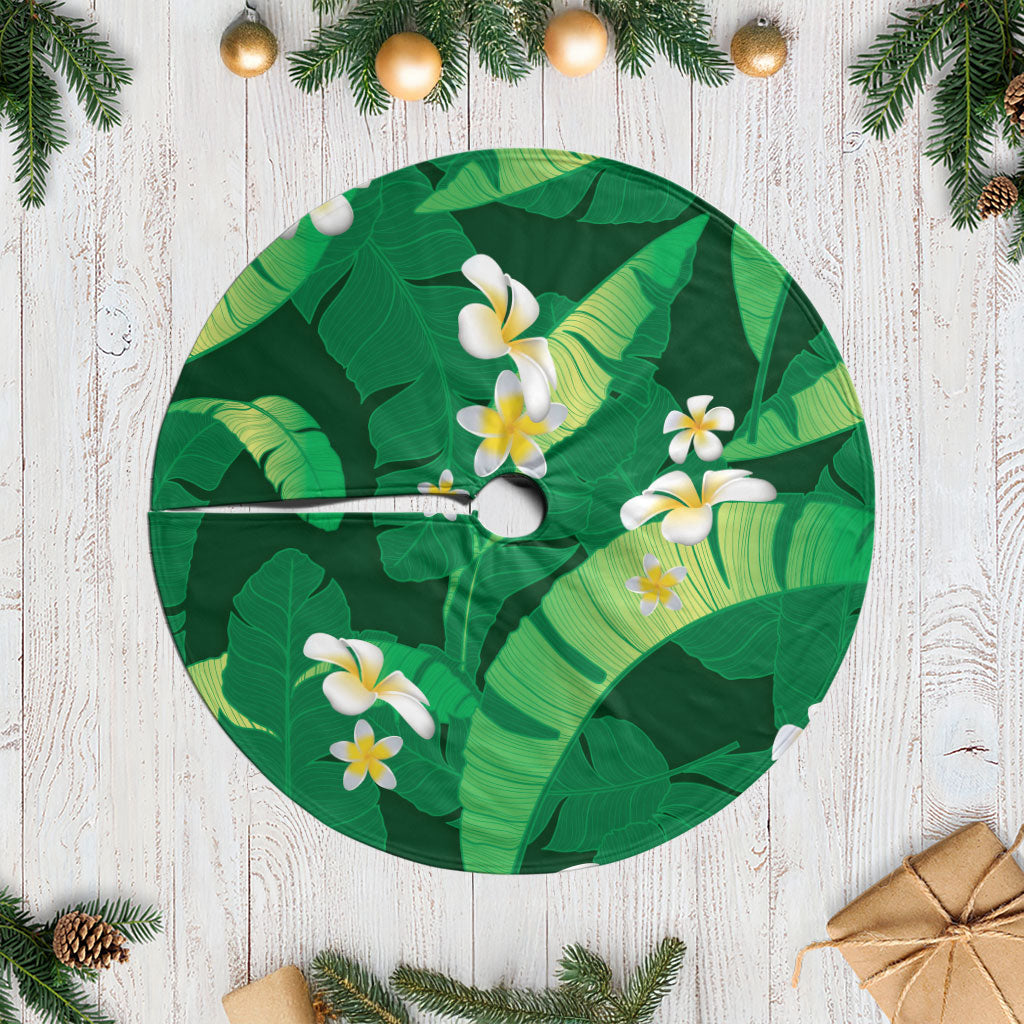 Green Banana Leaf Hawaii Tree Skirt Lau Maia Plumeria Tropical Summer Vibes
