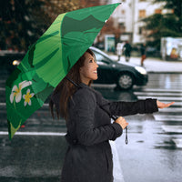 Green Banana Leaf Hawaii Umbrella Lau Maia Plumeria Tropical Summer Vibes LT14 - Polynesian Pride