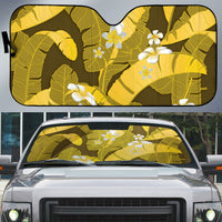 Yellow Banana Leaf Hawaii Auto Sun Shade Lau Maia Plumeria Tropical Summer Vibes LT14 Yellow - Polynesian Pride