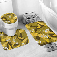 Yellow Banana Leaf Hawaii Bathroom Set Lau Maia Plumeria Tropical Summer Vibes LT14 Mat Set Only (3 pcs) One Size Yellow - Polynesian Pride