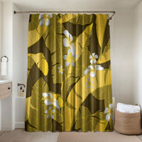 Yellow Banana Leaf Hawaii Bathroom Set Lau Maia Plumeria Tropical Summer Vibes LT14 Shower Curtain Only Yellow - Polynesian Pride