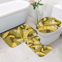 Yellow Banana Leaf Hawaii Bathroom Set Lau Maia Plumeria Tropical Summer Vibes LT14 - Polynesian Pride
