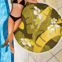 Yellow Banana Leaf Hawaii Beach Blanket Lau Maia Plumeria Tropical Summer Vibes LT14 - Polynesian Pride