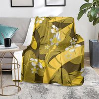 Yellow Banana Leaf Hawaii Blanket Lau Maia Plumeria Tropical Summer Vibes LT14 - Polynesian Pride