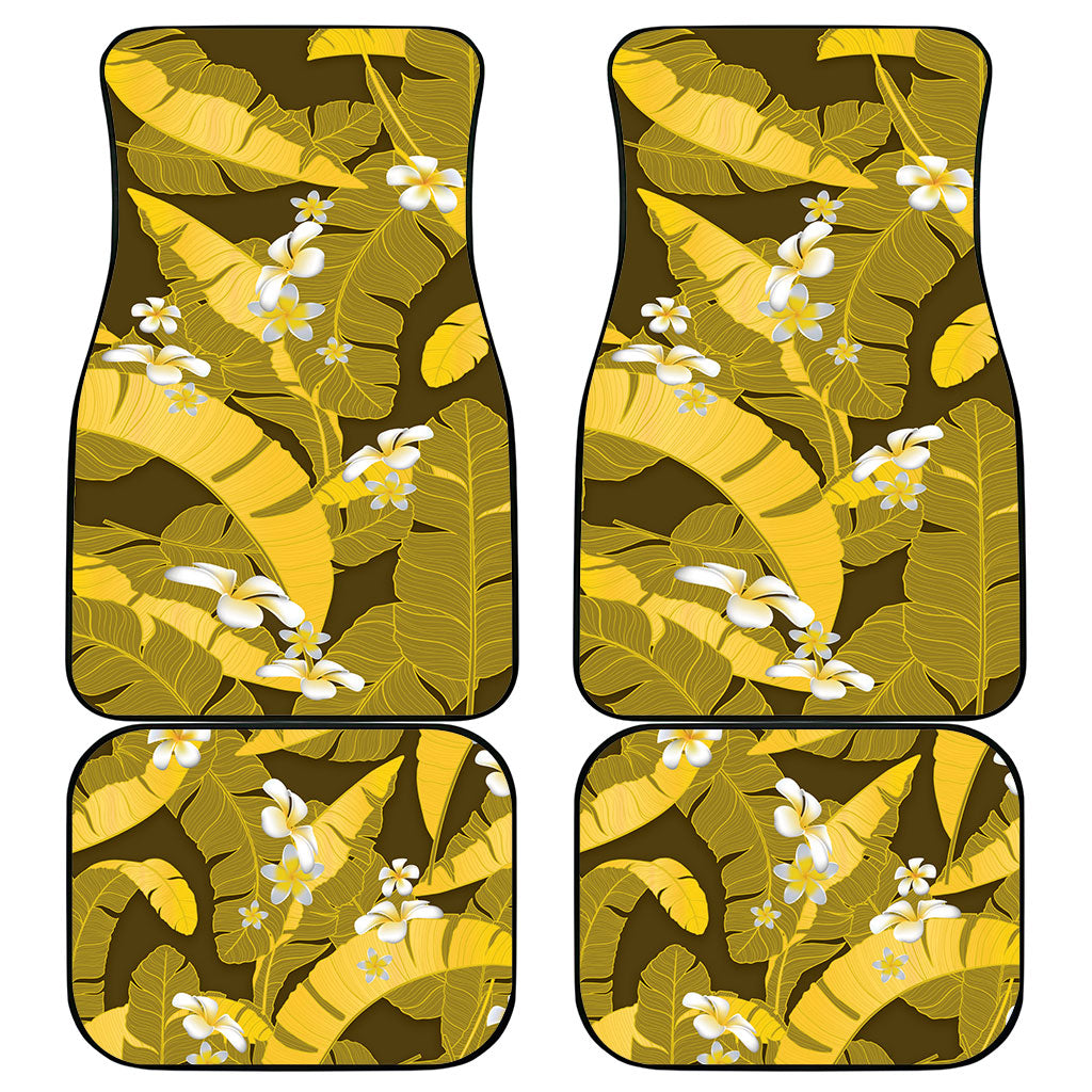 Yellow Banana Leaf Hawaii Car Mats Lau Maia Plumeria Tropical Summer Vibes LT14 - Polynesian Pride