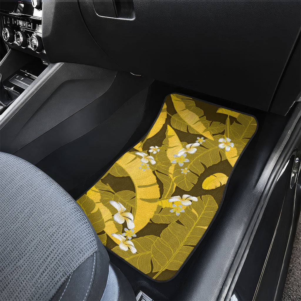 Yellow Banana Leaf Hawaii Car Mats Lau Maia Plumeria Tropical Summer Vibes LT14 - Polynesian Pride