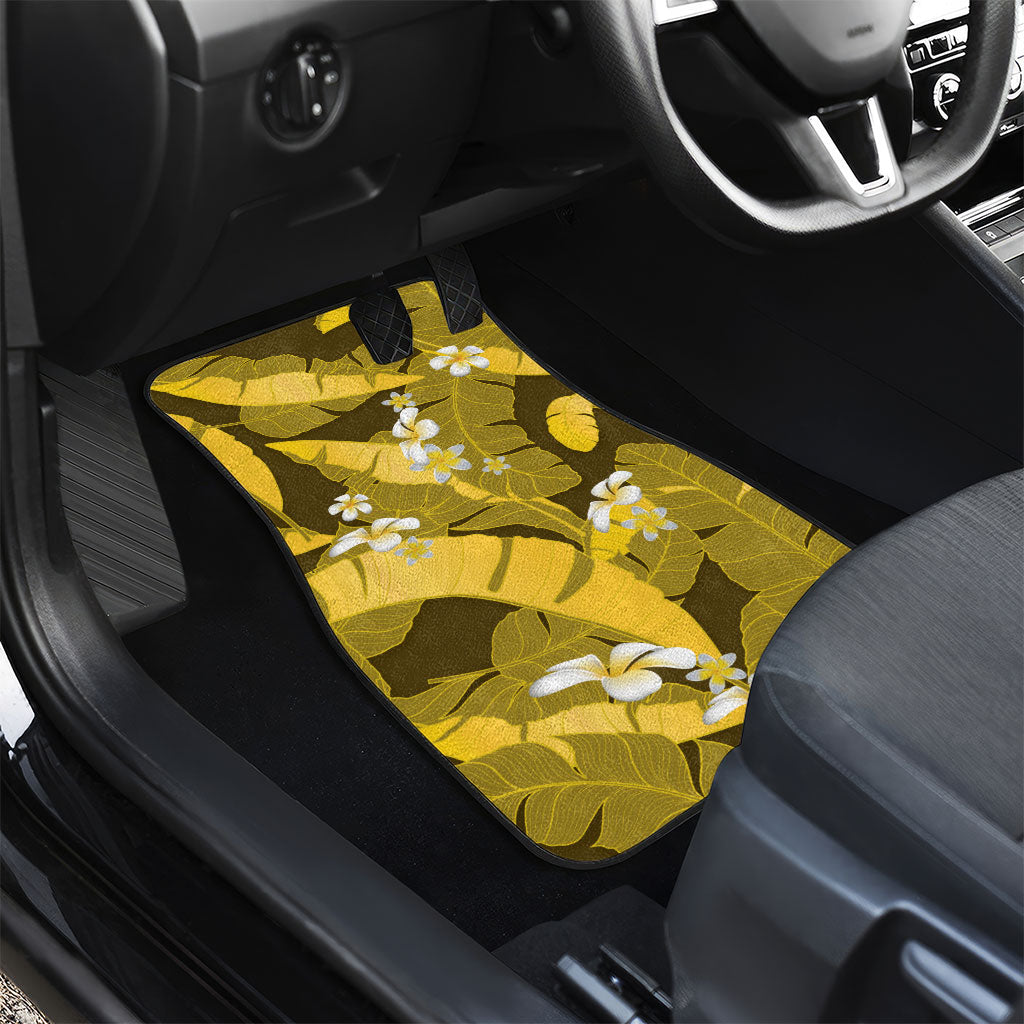 Yellow Banana Leaf Hawaii Car Mats Lau Maia Plumeria Tropical Summer Vibes LT14 - Polynesian Pride