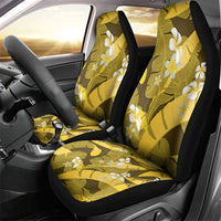 Yellow Banana Leaf Hawaii Car Seat Cover Lau Maia Plumeria Tropical Summer Vibes LT14 - Polynesian Pride
