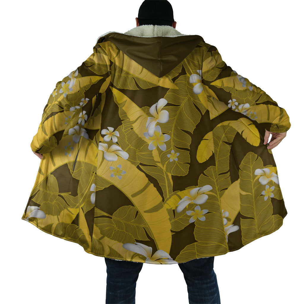 Yellow Banana Leaf Hawaii Cloak Lau Maia Plumeria Tropical Summer Vibes LT14 - Polynesian Pride