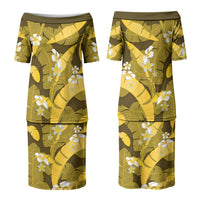 Yellow Banana Leaf Hawaii Couples Matching Puletasi and Hawaiian Shirt Lau Maia Plumeria Tropical Summer Vibes LT14 - Polynesian Pride