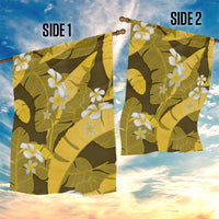 Yellow Banana Leaf Hawaii Garden Flag Lau Maia Plumeria Tropical Summer Vibes LT14 - Polynesian Pride