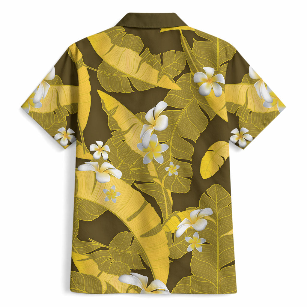 Yellow Banana Leaf Hawaii Hawaiian Shirt Lau Maia Plumeria Tropical Summer Vibes LT14 - Polynesian Pride