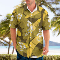 Yellow Banana Leaf Hawaii Hawaiian Shirt Lau Maia Plumeria Tropical Summer Vibes LT14 - Polynesian Pride
