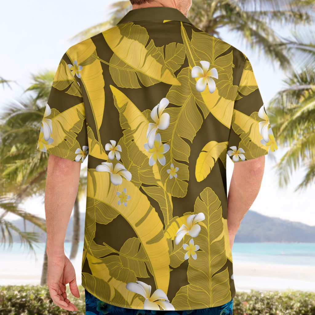 Yellow Banana Leaf Hawaii Hawaiian Shirt Lau Maia Plumeria Tropical Summer Vibes LT14 - Polynesian Pride